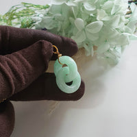 Translucent Light Apple Green Jadeite "Eternal Embrace" Pendant (JAB006384)
