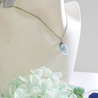 Highly Translucent Icy Bluish Jadeite "Infinity Interlocking" Pendant (JAB007409)