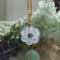 Good Translucency Icy Lavender Jadeite “Eternity Knot” Pendant (JAB007729)
