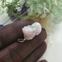 Translucent Icy Rosy Lavender Jadeite "Auspicious Wealth Pixiu" (JAB008114)
