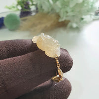 Good Translucency Icy Yellow Jadeite "Imperial Dragon Ascension" Pendant (JAB008117)
