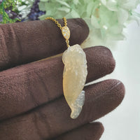 Good Translucency Icy Yellow Jadeite "Imperial Dragon Ascension" Pendant (JAB008117)