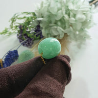 Translucent Bright Apple Green Jadeite "Barrel" Pendant (JAB008212)