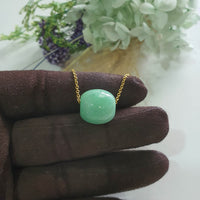 Translucent Bright Apple Green Jadeite "Barrel" Pendant (JAB008212)