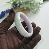Translucent Lavender and Green Jadeite “Lavender Spring” Scenery Bangle (JAC003488)