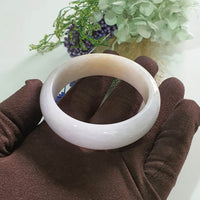 Translucent Lavender Jadeite “Tricolour Wisteria” Bangle (JAC003492)