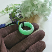 Translucent Bright Green Jadeite "Lucky Hoop" Pendant (JAD000582)