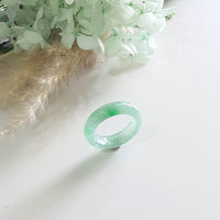 Good Translucency Icy Green Jadeite “Emerald Mist” Abacus Ring (JAD001500)