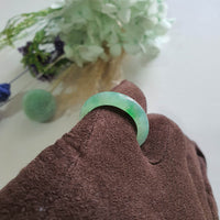 Good Translucency Icy Green Jadeite “Emerald Mist” Abacus Ring (JAD001500)
