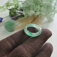 Good Translucency Icy Green Jadeite “Emerald Mist” Abacus Ring (JAD001501)