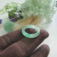 Good Translucency Icy Green Jadeite “Emerald Mist” Abacus Ring (JAD001501)