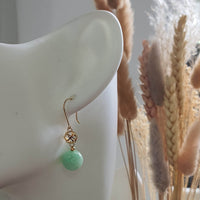 Translucent Apple Green Jadeite “Lucky Clover” Earrings (JAA001076) 7