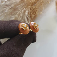 Translucent Brilliant Orange Jadeite "Cherry Garden" Earrings (JAA001329) 2