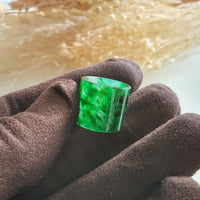 Translucent Icy Brilliant Flower Green Jadeite "Barrel" Pendant (JAB002017) 2
