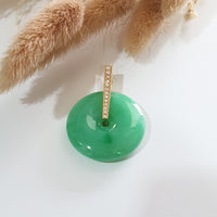 Translucent Brilliant Apple Green Jadeite "Auspicious Coin" Pendant (JAB003866) 6