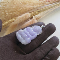 Translucent Brilliant Sweet Lavender Jadeite "Goddess of Mercy" Pendant (JAB004496) 4