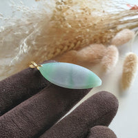 Translucent Sweet Lavender with Apple Green Jadeite "Scenery" Pendant (JAB004654) 2
