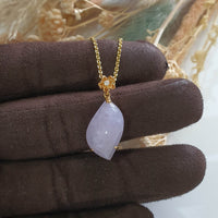 Translucent Icy Brilliant Lavender Jadeite “Cherry Dew Droplet” Pendant (JAB004686) 5