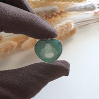 Highly Translucent Icy Bluish Green "Laughing Buddha" Pendant (JAB004816) 2
