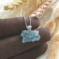 Highly Translucent Icy Blue Jadeite "Flying Horse" Pendant (JAB005141) 4