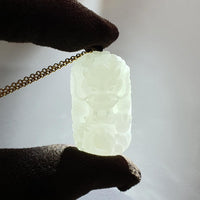 Translucent Icy White Jadeite "Majestic Dragon" Pendant (JAB005178) 6