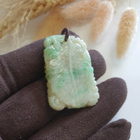 Translucent Yellow and Green Jadeite "Fiery Eyes Majestic Dragon” Pendant (JAB005186) 5
