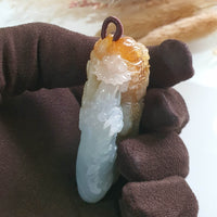 Good Translucency Icy and Honey Orangey Yellow Jadeite "Majestic Dragon” Pendant (JAB005187) 4