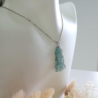 Glassy Translucent Ice Blue "Baby Buddha" Pendant (JAB005256) 8