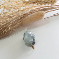 Translucent Icy Black Jadeite "Auspicious Pig of Wealth" Pendant (JAB005591) 6