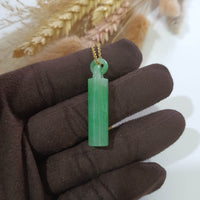 Translucent Green Jadeite "Infinity Interlocking Beam" Pendant (JAB005819) 2