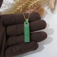 Translucent Green Jadeite "Infinity Interlocking Beam" Pendant (JAB005819) 5