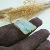 Translucent Bright Green Moss on Snow Jadeite “Wushi” Pendant (JAB005920) 6