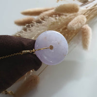 Translucent Icy Brilliant Lavender Jadeite "Twilight Aurora" Pendant (JAB006003) 4