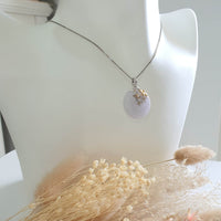 Translucent Icy Lavender Jadeite "Enchanted Bee and Baby’s Breath" Pendant (JAB006037) 7