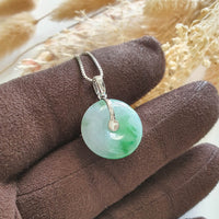Translucent Icy Green with Lavender Jadeite "Enchanted Bee and Baby’s Breath" Pendant (JAB006286) 3