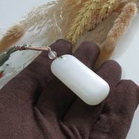 Translucent White Nephrite “Wu Shi” Pendant (JAB006288) 3