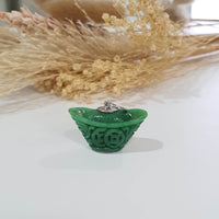 Translucent Brilliant Green Jadeite "Auspicious Ingot" Pendant (JAB006449) 7