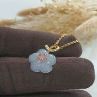 Good Translucency Icy Light Bluish Lavender “Petunia” Pendant (JAB006499) 3