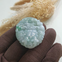 Translucent Icy Green Jadeite "Majestic Dragon” Pendant (JAB006632) 5