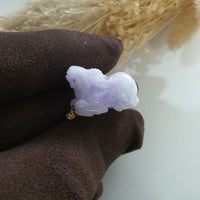Translucent Brilliant Lavender Jadeite "Auspicious Goat" Pendant (JAB006645) 5