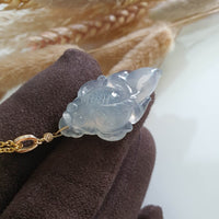 Highly Translucency Icy Jadeite “Prosperity Goldfish” Pendant (JAB006656) 4
