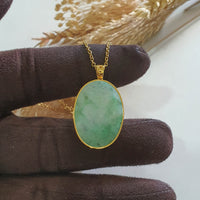 Translucent Icy Apple Green Jadeite “The Icy Greenery” Pendant (JAB006665) 1