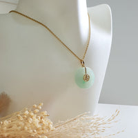 Translucent Icy Apple Green Jadeite "Countless Blessing" Pendant (JAB006780) 9