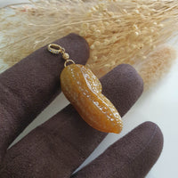 Translucent Icy Yellow Jadeite “Golden Peanut” Pendant (JAB006960) 2