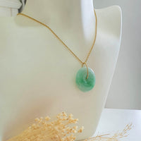 Translucent Green with Apple Green Jadeite "Auspicious Coin" Pendant (JAB007065) 8