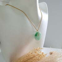Translucent Green with Brilliant Green Jadeite "Auspicious Coin" Pendant (JAB007066) 8