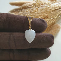 Translucent Icy Light Lavender Jadeite "My Love" Pendant (JAB007121) 4