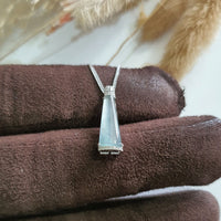 Highly Translucent Icy Light Blue Jadeite “Icy Trapezoid” Pendant (JAB007179) 2