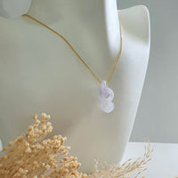 Good Translucency Icy Lavender Jadeite "Infinity Interlocking Love" Pendant (JAB007201) 5
