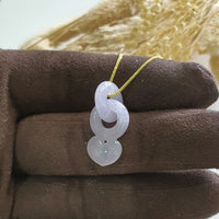 Good Translucency Icy Lavender Jadeite "Infinity Interlocking Love" Pendant (JAB007201) 3